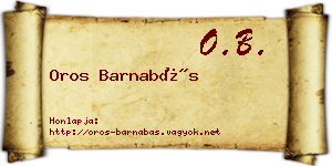 Oros Barnabás névjegykártya