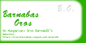 barnabas oros business card